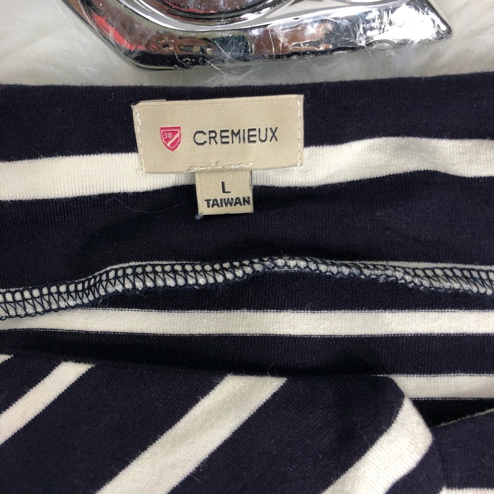 Cremieux dark blue and white striped sheath dress - Picture 6 of 8